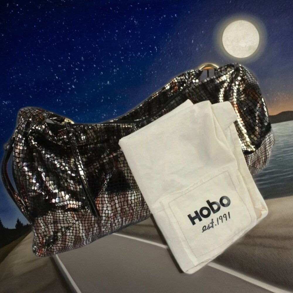 Hobo Gabor Bronze Silver Metallic Mosaic Shoulder Bag - Picture 9 of 10